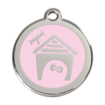 Pink Dog House Pet Tag