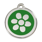 Green Flower Pet Tag