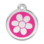 Hot Pink Flower Pet Tag