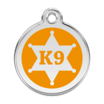 Orange K9 Sheriff Pet Tag