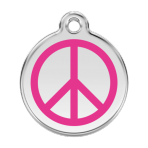 Hot Pink Peace Pet Tag