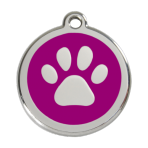 Purple Pawprint Pet Tag