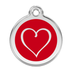Red Tribal Heart Pet Tag