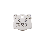 Stainless Steel Cat Face Pet Tag