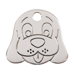 Stainless Steel Dog Face Pet Tag