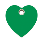 Green Heart Plastic Pet Tag