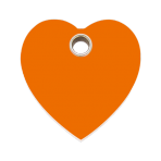 Orange Heart Plastic Pet Tag