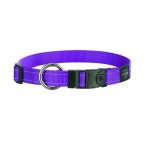 Rogz Utility Reflective Stitching Dog Collar - Purple