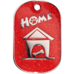 Red Sparkle Home Tag Large