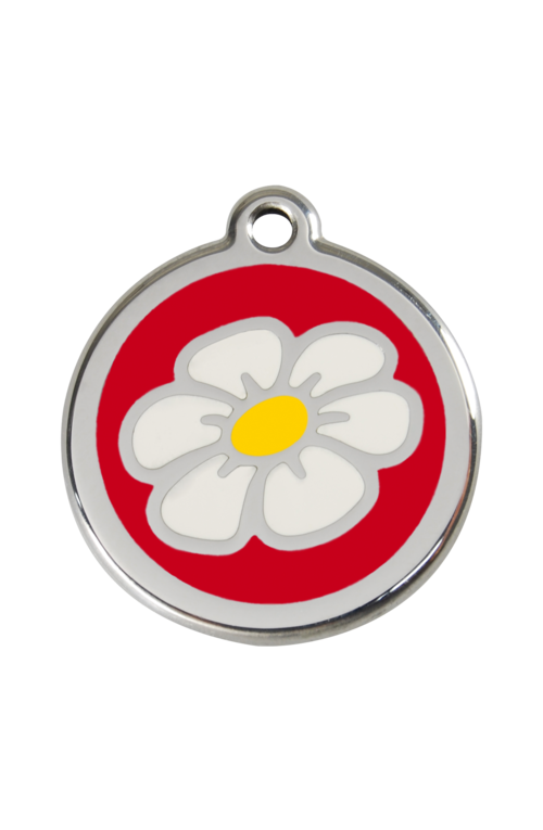 Red Daisy Pet Tag