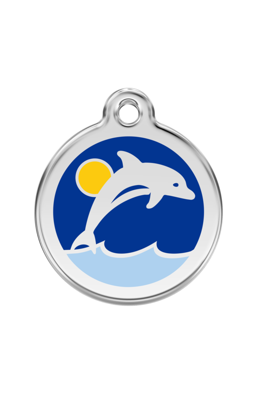 Dark Blue Dolphin Pet Tag