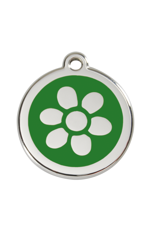 Green Flower Pet Tag