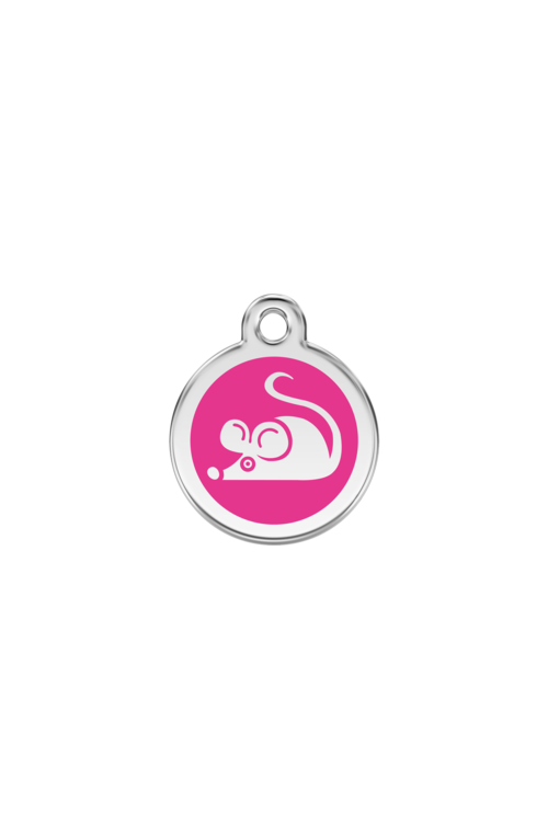 Hot Pink Mouse Pet Tag