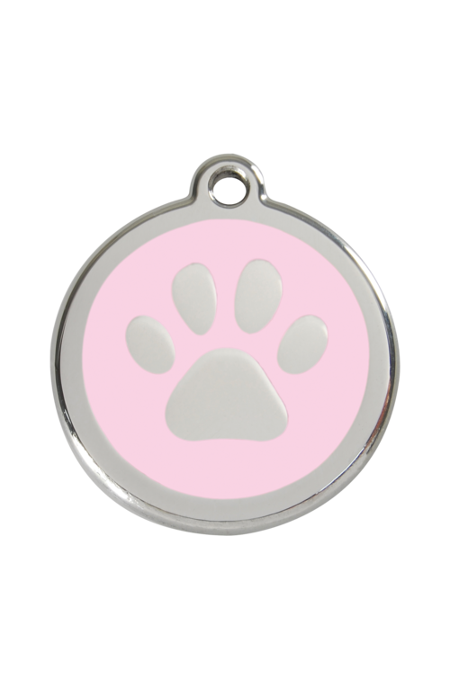 Pink Pawprint Pet Tag