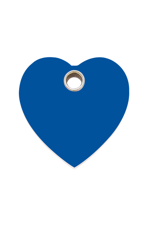 Dark Blue Heart Plastic Pet Tag