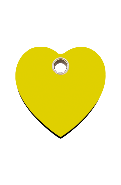 Yellow Heart Plastic Pet Tag