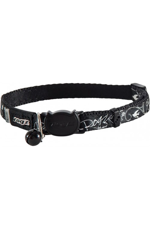 Rogz Silky Cat Collar 11mm - Black Filigree