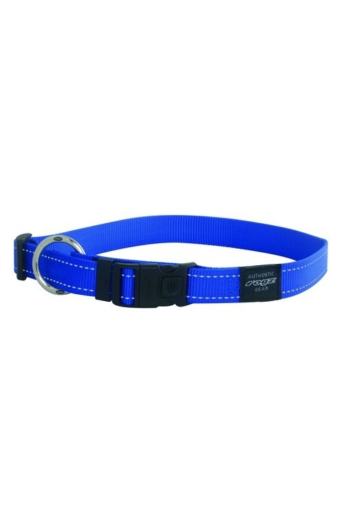 Rogz Utility Reflective Stitching Dog Collar - Blue