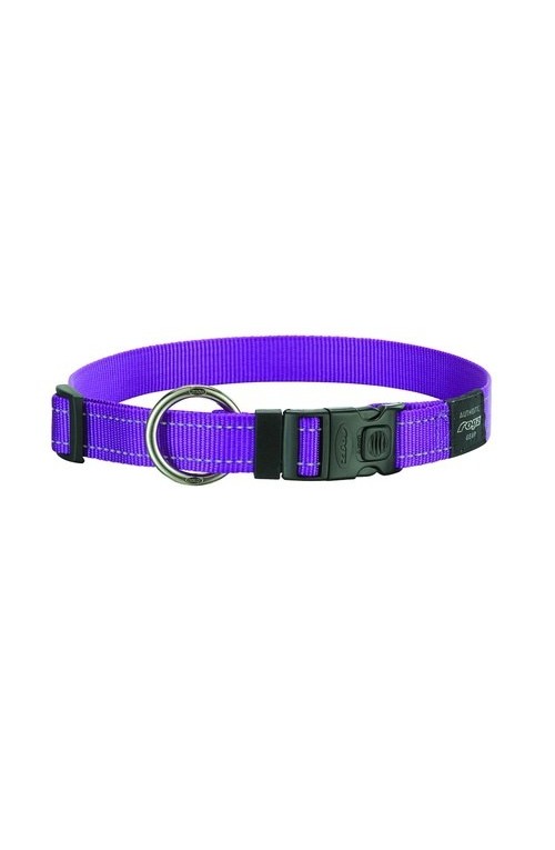 Rogz Utility Reflective Stitching Dog Collar - Purple