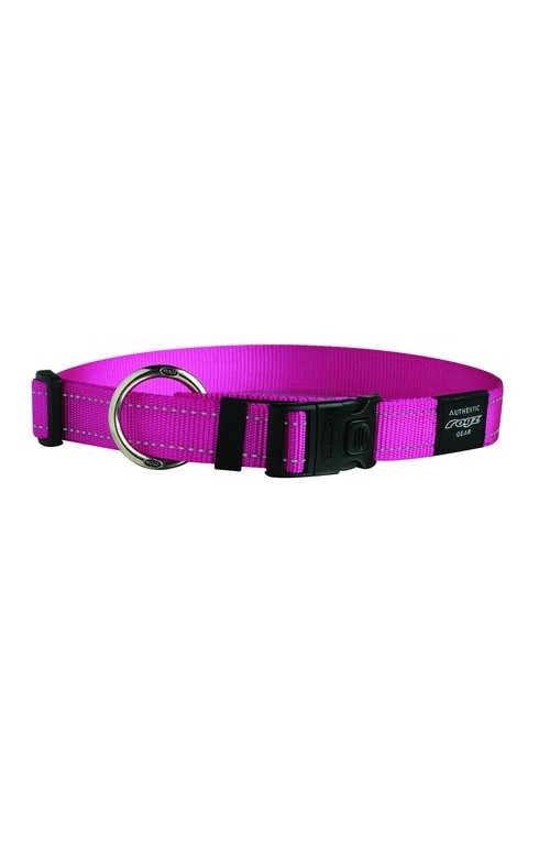 Rogz Utility Reflective Stitching Dog Collar - Pink