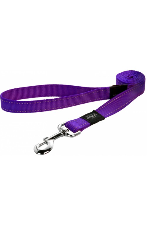 Rogz Utility Reflective Stitching Dog Lead - Purple