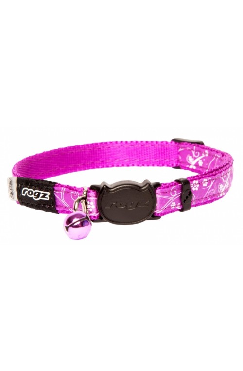 Rogz Silky Cat Collar 11mm - Purple Filigree
