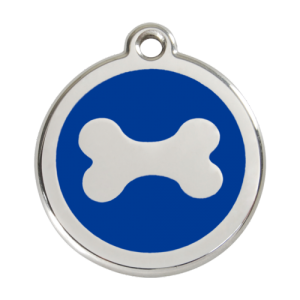 Dark Blue Bone Pet Tag
