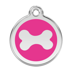Hot Pink Bone Pet Tag