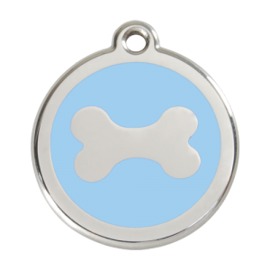 Light Blue Bone Pet Tag