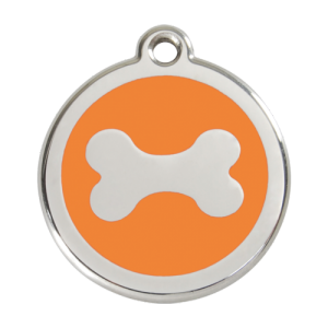 Orange Bone Pet Tag
