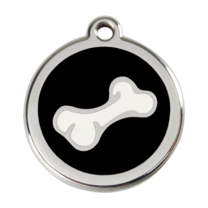 Black Cartoon Bone Pet Tag