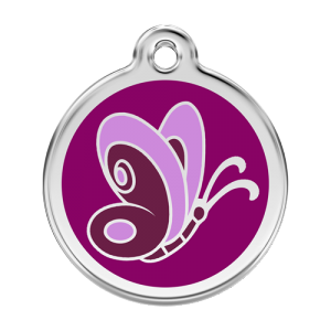 Purple Butterfly Pet Tag