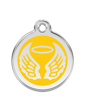Yellow Angel Wings Pet Tag