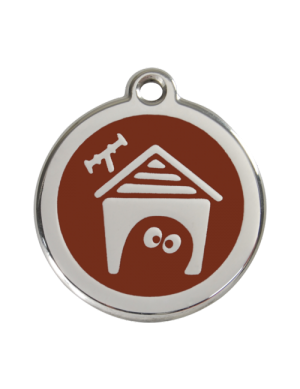 Brown Dog House Pet Tag