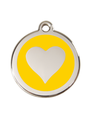 Yellow Heart Pet Tag