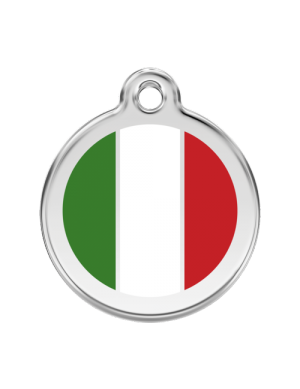 White Italian Flag Pet Tag
