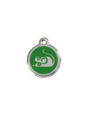 Green Mouse Pet Tag