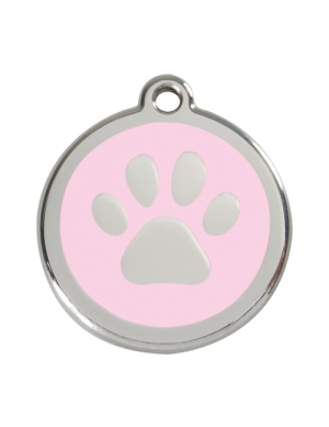 Pink Pawprint Pet Tag