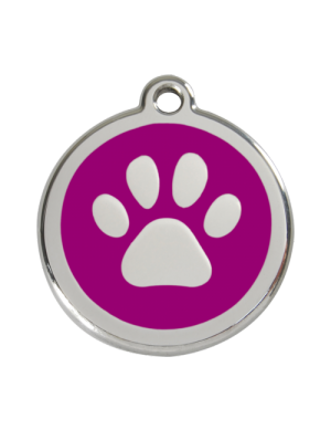 Purple Pawprint Pet Tag
