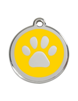 Yellow Pawprint Pet Tag
