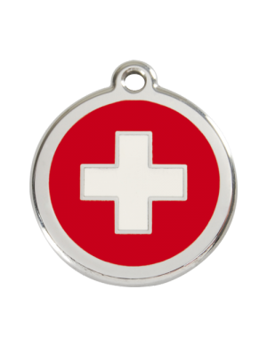 Red Swiss Cross Pet Tag
