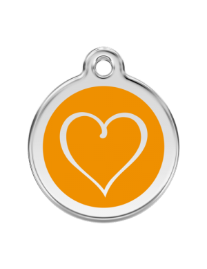 Orange Tribal Heart Pet Tag