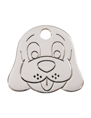 Stainless Steel Dog Face Pet Tag