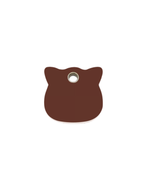 Brown Cat Head Pet Tag