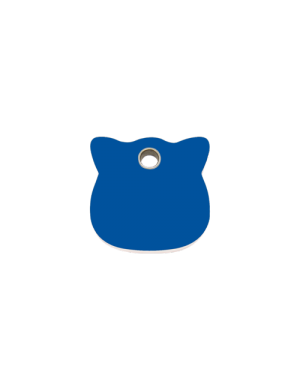 Dark Blue Cat Head Pet Tag