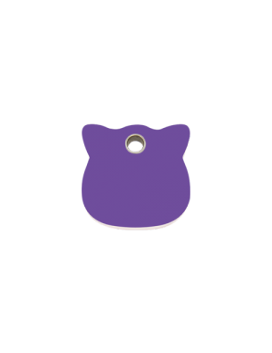 Purple Cat Head Pet Tag