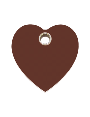 Brown Plastic Heart Pet Tag