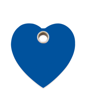 Dark Blue Heart Plastic Pet Tag