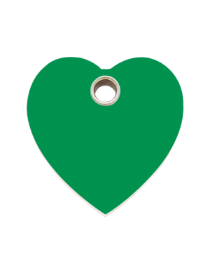 Green Heart Plastic Pet Tag