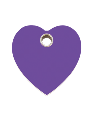 Purple Heart Plastic Pet Tag